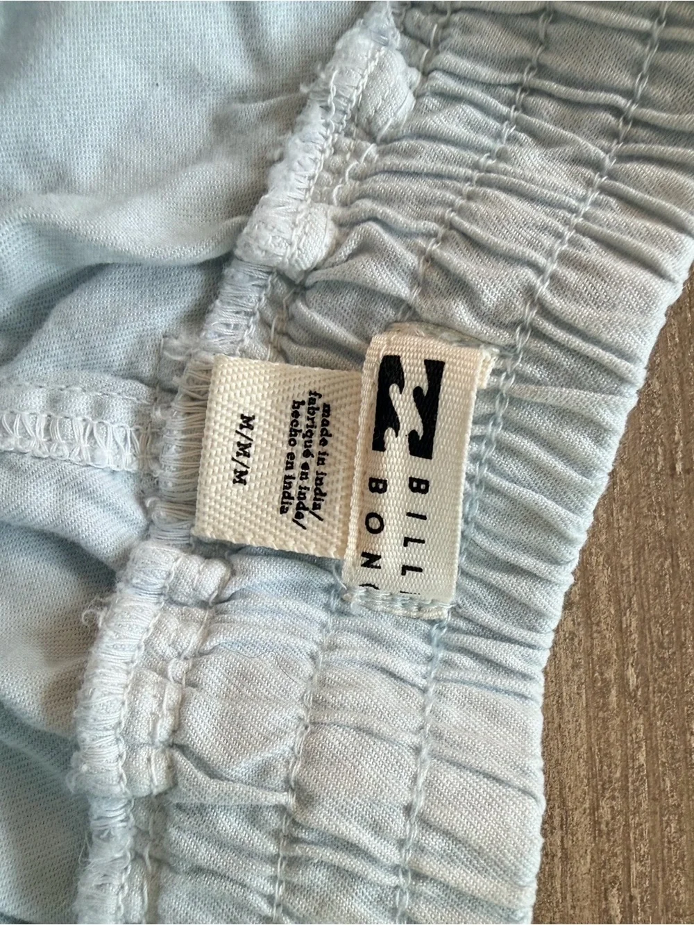 Billabong Light Blue Elastic Waist Drawstring Shorts